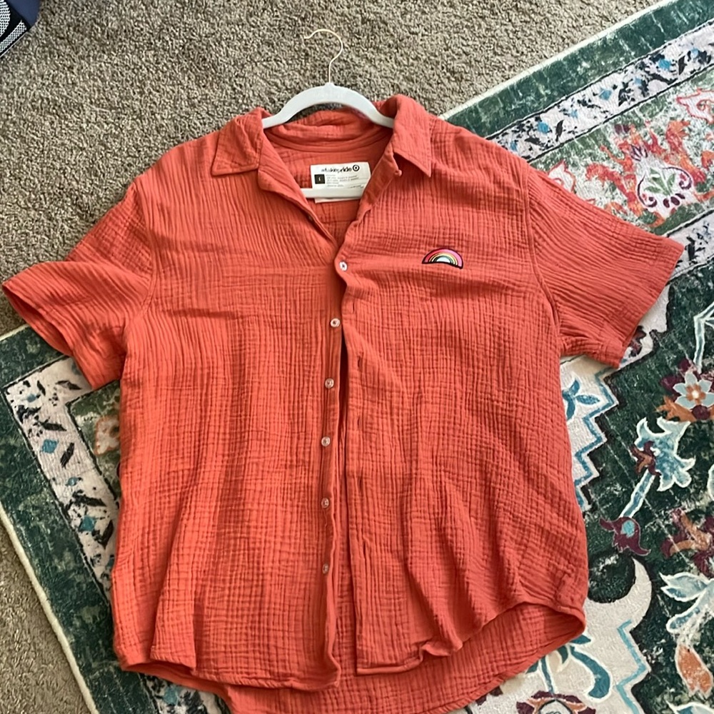 Orange button up